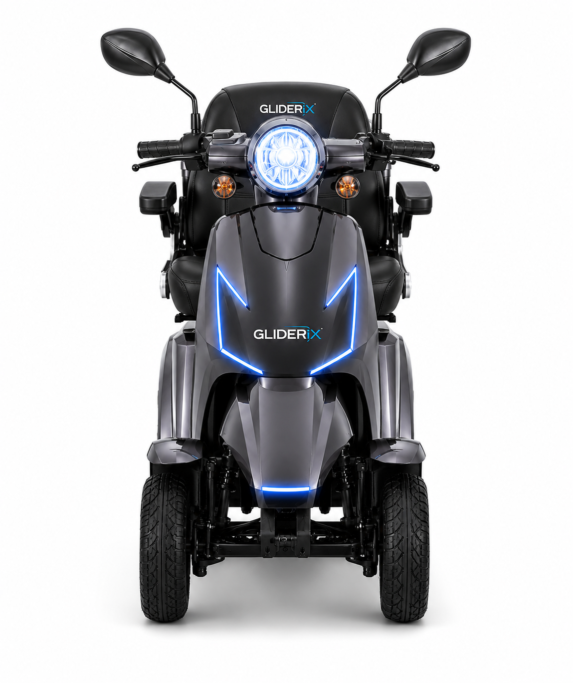GLIDERiX Elite 4-Wheel Electric Mobility Scooter with LED Lighting & Rear Storage Box