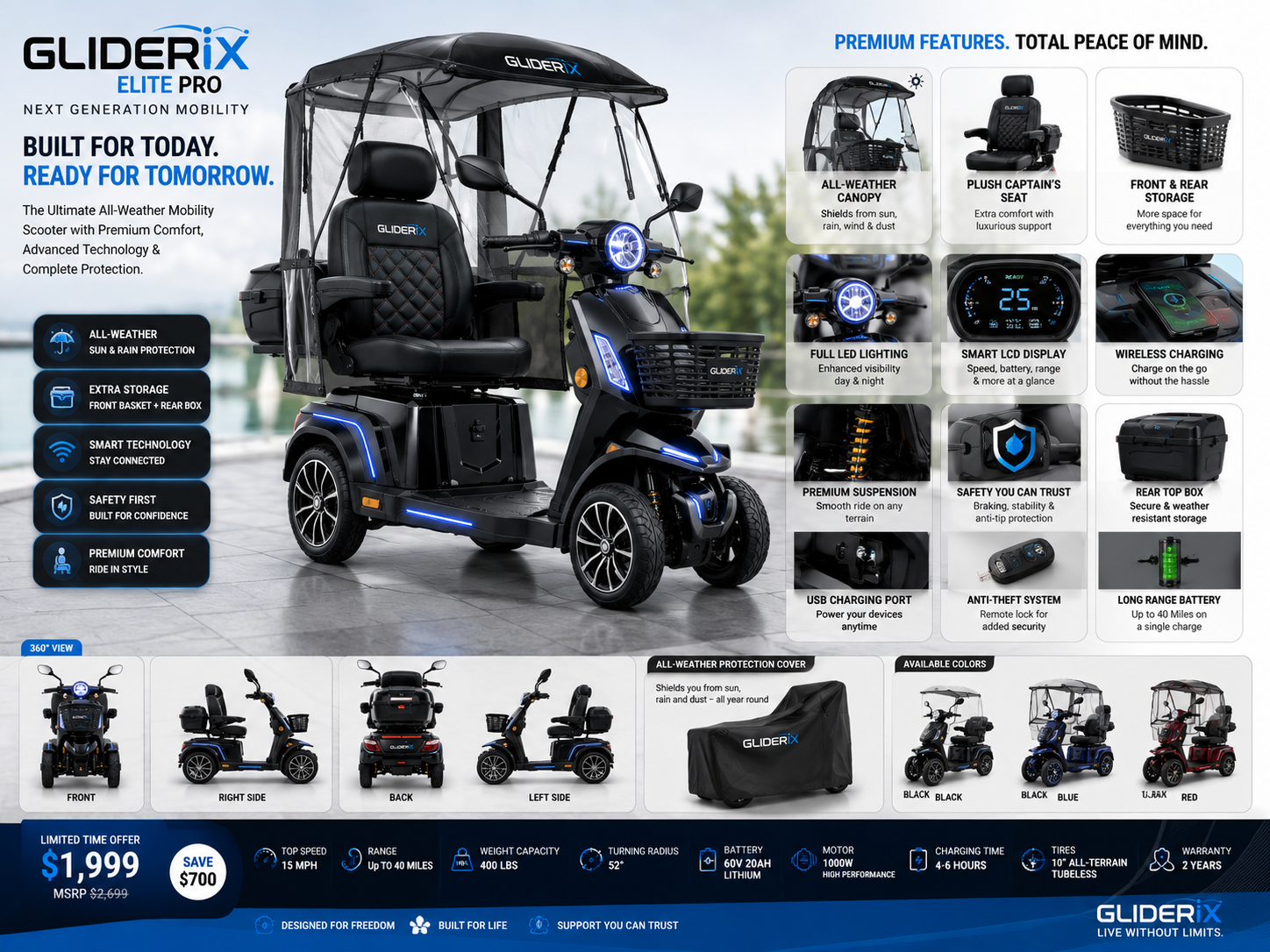 GLIDERiX Elite Max Mobility Scooter
